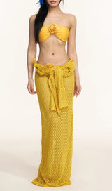 Dillan Yellow Flower Three-Piece Swimsuit