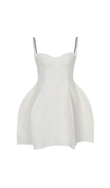 RHINESTONE PEPLUM MINI DRESS