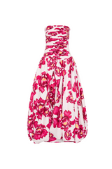 nancy Violette Bubble Hem Maxi Dress in pale red