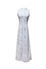 tina Embroidered lace sleeveless maxi dress in white