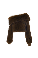 stacey One Shoulder Furry Top