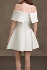 brianna One-shoulder satin mini dress in apricot