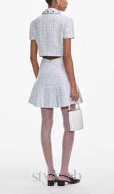 Blue Boucle Mini Dress