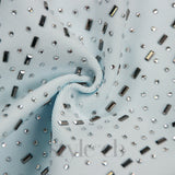 CRYSTAL EMBELLISHED CUTOUT HALTER BODYCON DRESS