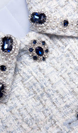 Blue Boucle Mini Dress