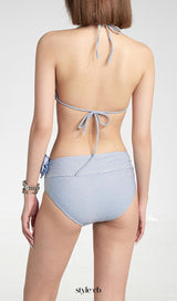 Dow Blue Flower Three-Piece Swimsuit