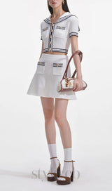 White Textured Knit Top