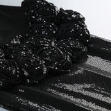 vivien off-shoulder sequin prom maxi dress in black