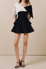 two-tone top wide-leg shorts two piece set