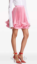 PINK ANAVIA PINK RUFFLE HEM SKIRT