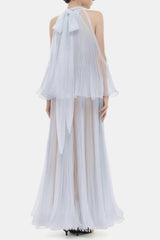 belinda Violet Pleated tulle sleeveless maxi Dress