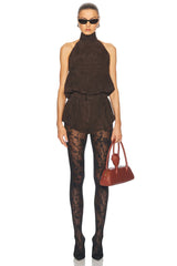 Suede Halter Top in brown