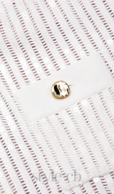 White Sequin Crochet Mini Skirt