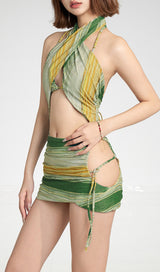 Damion Color Contrast Three-Piece Swimsuit