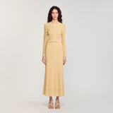 tiffany knit top maxi skirt in yellow