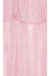 lace cutout strapless midi dress in lilac