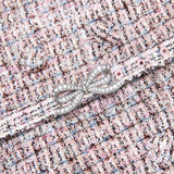 beulah Pink Boucle Metallic Tiered Midi Dress