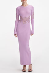 blanche Pink Viscose Knit Cut Out Maxi Dress