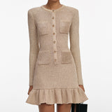margaret Gold Lurex Knit Mini Dress