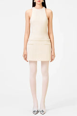 Abene Sleeveless Beaded Embellished Knit Mini Dress