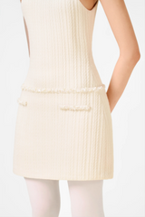 Abene Sleeveless Beaded Embellished Knit Mini Dress