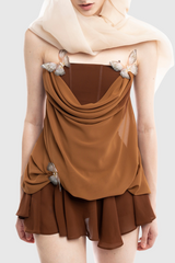 Acosta Strapless Butterfly Embellished Mini Dress