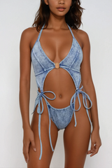 octavia Lace Up Cutout One Piece Swimsuit