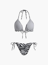 Zebra Striped Triangle Bikini Set
