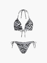 Zebra Striped Triangle Bikini Set