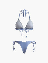 Halter Striped Removable Padded Bikini Set