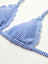 Halter Striped Removable Padded Bikini Set