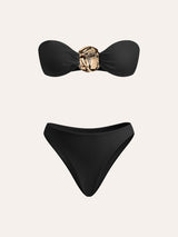 Gold Bikini Set and Stylish Pareo