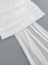 WHITE STRAPLESS BOW MINI DRESS