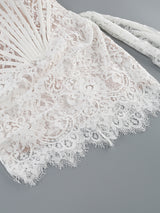 STRAPLESS LACE APPLIQUES MINI DRESS IN WHITE