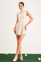 elaine Cutout Sleeveless Mini Dress In Apricot