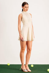 elaine Cutout Sleeveless Mini Dress In Apricot