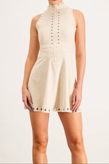 elaine Cutout Sleeveless Mini Dress In Apricot