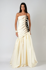 sara Satin Braided Rope Maxi Dress