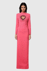 Berenice Heart Cutout Long Sleeve Maxi Dress