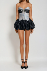 Bethari Strapless Corset Puffy Mini Dress