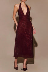 Diamond Halter Neck Midi Dress