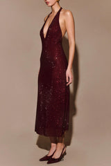 Diamond Halter Neck Midi Dress