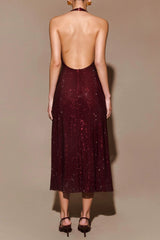 Diamond Halter Neck Midi Dress