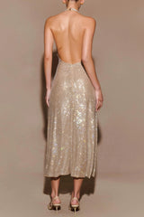 Diamond Halter Neck Midi Dress