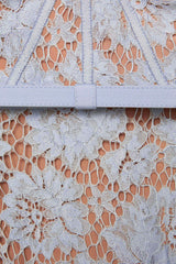 Blue Fine Lace Midi Dress