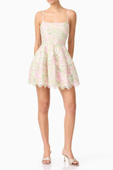 karen Floral Mini Dress in multicolor