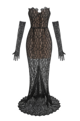 Burlita Strapless Lace Maxi Dress