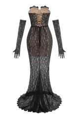 Burlita Strapless Lace Maxi Dress