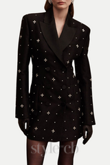 Cachi Diamante Embellished Blazer Mini Dress