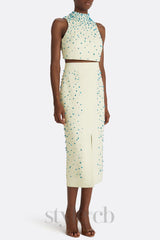 Cadee Turquoise Embellished Two Piece Set